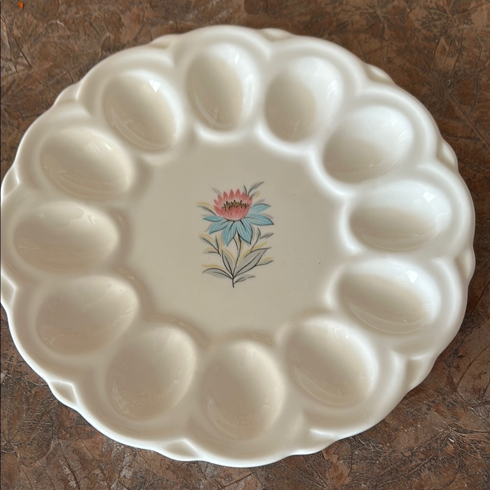 Vintage Steubenville Pottery Deviled Egg Tray